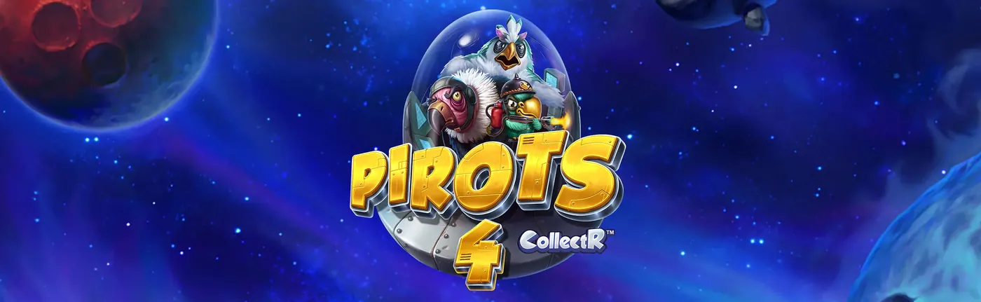 Pirots 4 promotional banner with space theme
