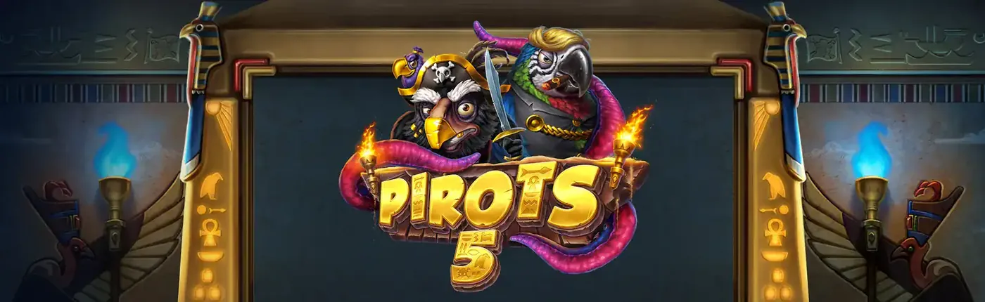 Pirots 5 Cursed Temple promotional banner with Egyptian theme